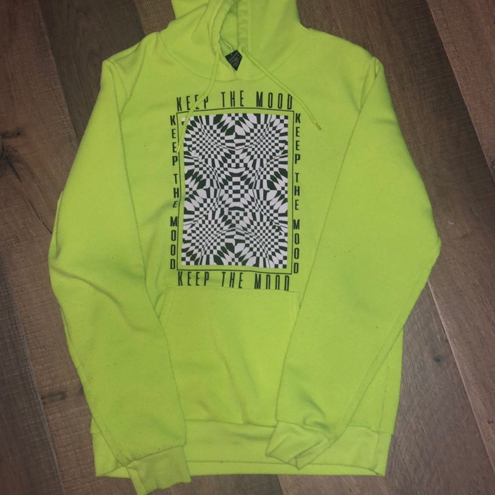 Rue21 Neon Yellow Kangaroo Hoodie